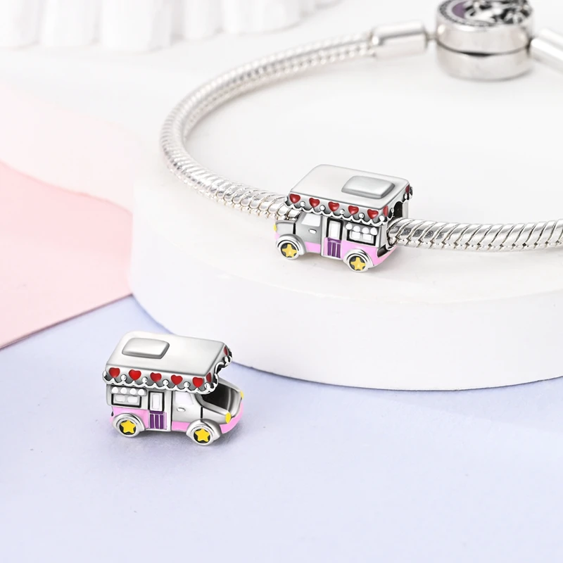 New 2025 925 Sterling Silver Charms Beads Love Heart Pink Original Charm Pendant Fit Charm Bracelets DIY Jewelry Birthday Gift-17