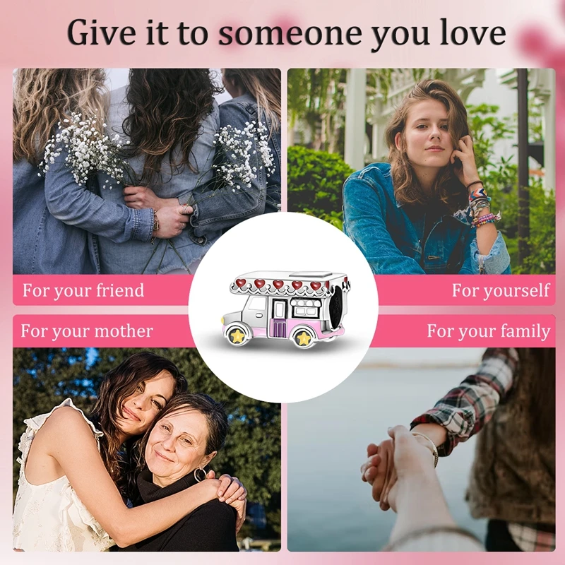New 2025 925 Sterling Silver Charms Beads Love Heart Pink Original Charm Pendant Fit Charm Bracelets DIY Jewelry Birthday Gift-19