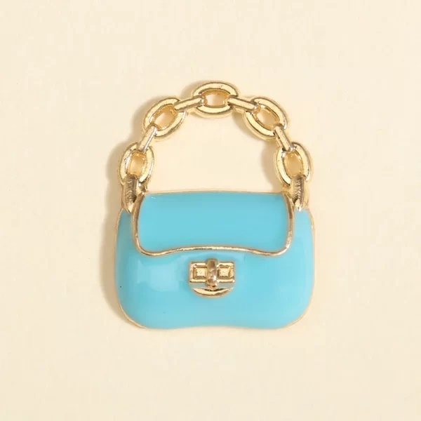 10pcs cute enamel handbag charms colorful cartoon pretty bag pendants for making key chains necklace handmade diy jewelry