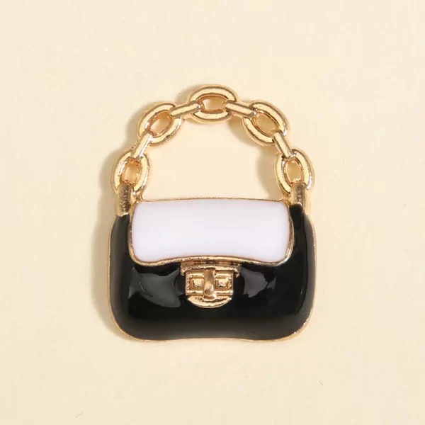 10pcs cute enamel handbag charms colorful cartoon pretty bag pendants for making key chains necklace handmade diy jewelry