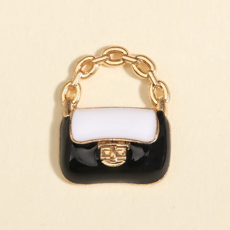 10pcs Cute Enamel Handbag Charms Colorful Cartoon Pretty Bag Pendants For Making Key Chains Necklace Handmade DIY Jewelry-5