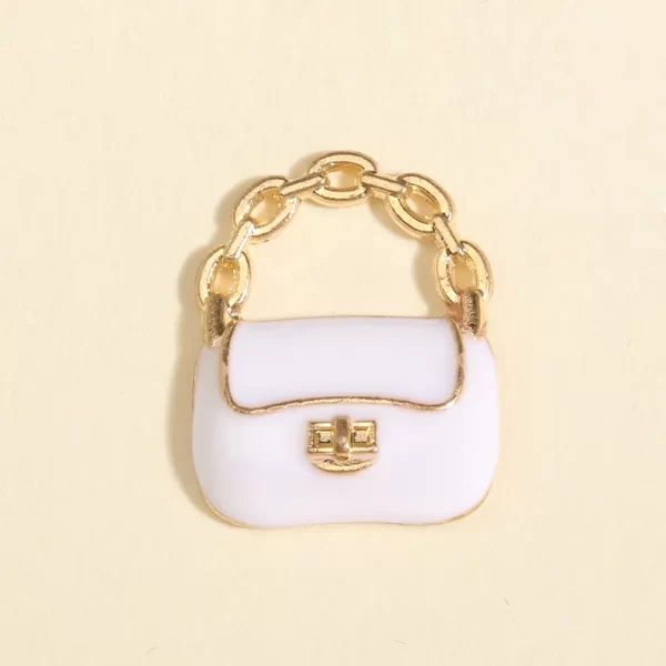 10pcs cute enamel handbag charms colorful cartoon pretty bag pendants for making key chains necklace handmade diy jewelry