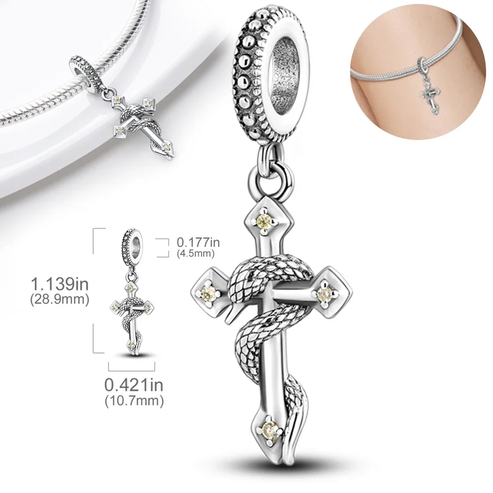 925 Silver Charms Religion Heart Lucky Eye Cross Beads For Original Bracelet Making Pendant for Women Fine Jewelry gifts-2 925 Silver Charms Religion Heart Lucky Eye Cross Beads For Original Bracelet Making Pendant for Women Fine Jewelry gifts-2
