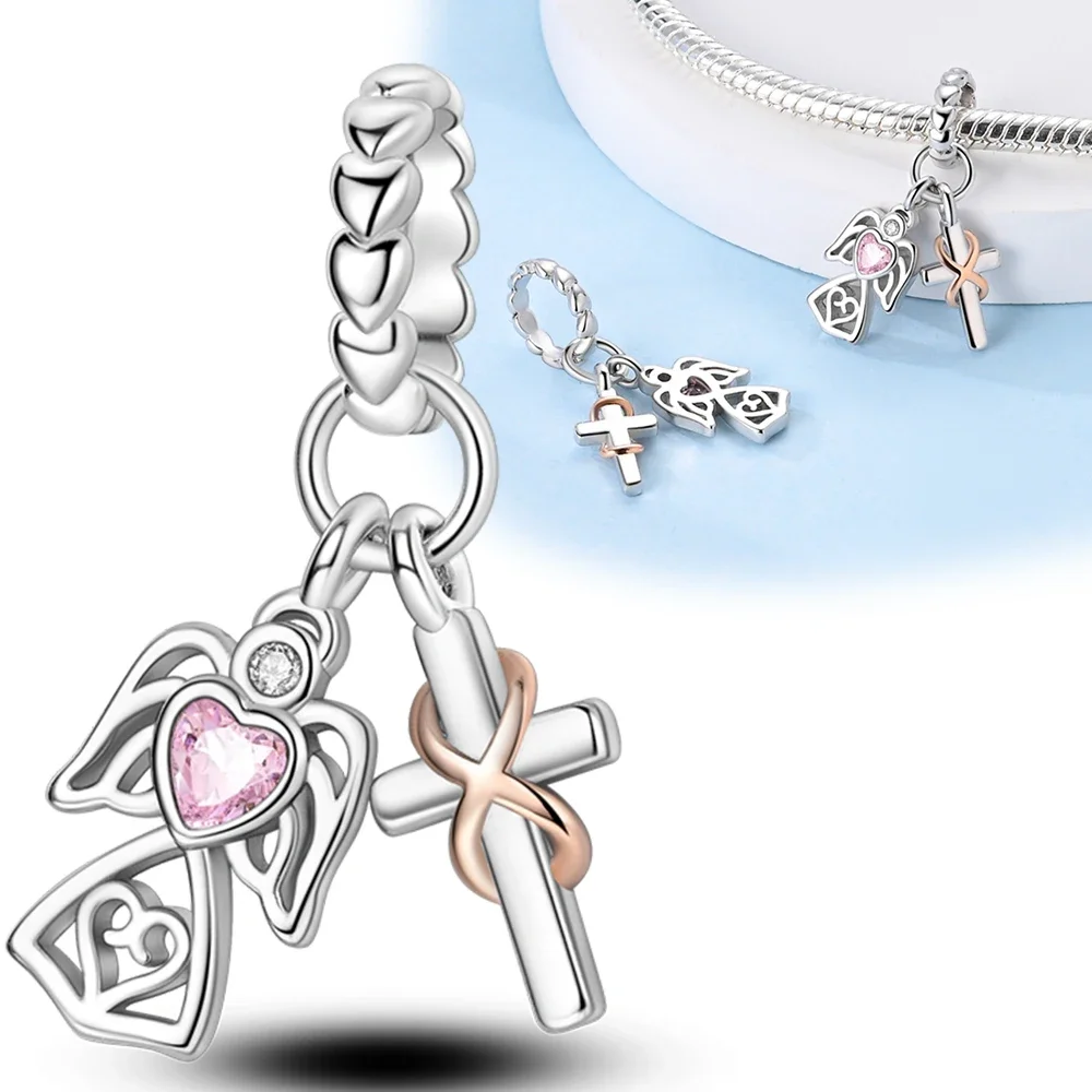 925 Silver Charms Religion Heart Lucky Eye Cross Beads For Original Bracelet Making Pendant for Women Fine Jewelry gifts-3 925 Silver Charms Religion Heart Lucky Eye Cross Beads For Original Bracelet Making Pendant for Women Fine Jewelry gifts-3