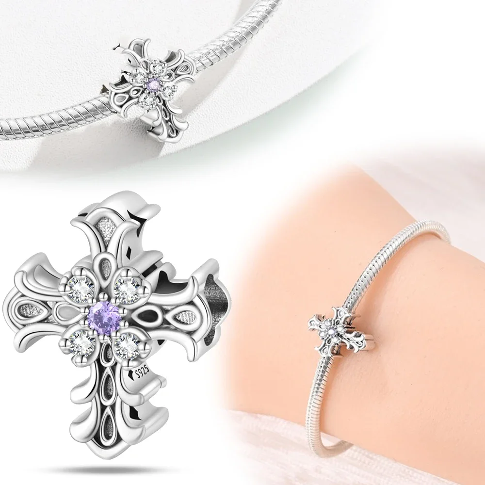 925 Silver Charms Religion Heart Lucky Eye Cross Beads For Original Bracelet Making Pendant for Women Fine Jewelry gifts-6 925 Silver Charms Religion Heart Lucky Eye Cross Beads For Original Bracelet Making Pendant for Women Fine Jewelry gifts-6