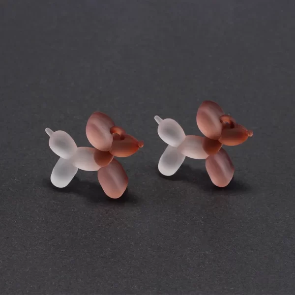6pcs bicolor gradient balloon dog animal charms pendant for earrings bracelet keychain necklace jewelry making diy accessories
