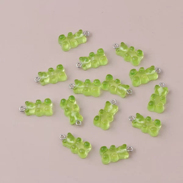 20pcs 11x22mm cartoon colorful gummy bear charms pendants for jewelry making necklaces earrings bracelets diy crafts accessories