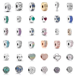 new classic shiny love stars clip bead pendant fit original bracelet diy jewelry clasp charm accessories 925 silver gift