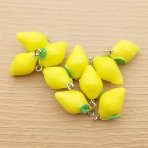 10pcs resin lemon charm for jewelry making supplies earring pendant necklace charms diy craft accessories keychain