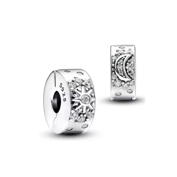 new classic shiny love stars clip bead pendant fit original bracelet diy jewelry clasp charm accessories 925 silver gift