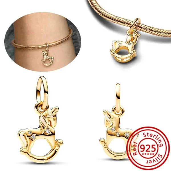 925 sterling silver fit original pendant charms bracelet women jewelry colorful magic flying unicorn pig dangle charm diy beads