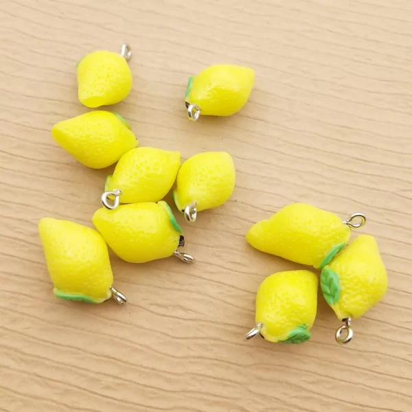 10pcs resin lemon charm for jewelry making supplies earring pendant necklace charms diy craft accessories keychain