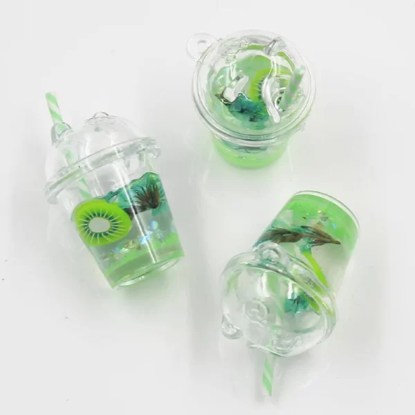 5pcs charms fruit juice orange kiwi grape lemon dragon fruit banana pendant craft making findings jewelry diy earrings necklace