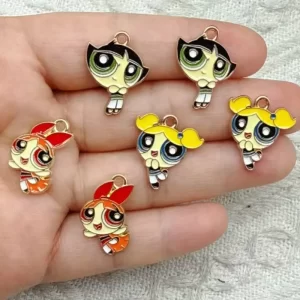 10pcs enamel cartoon charm for jewelry making diy accessories craft supplies necklace earring pendant zinc alloy gold plated