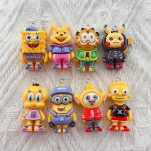 10pcs cartoon resin charm cute earring pendant keychain necklace jewelry accessories for diy making crafts