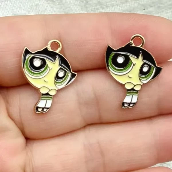 10pcs enamel cartoon charm for jewelry making diy accessories craft supplies necklace earring pendant zinc alloy gold plated