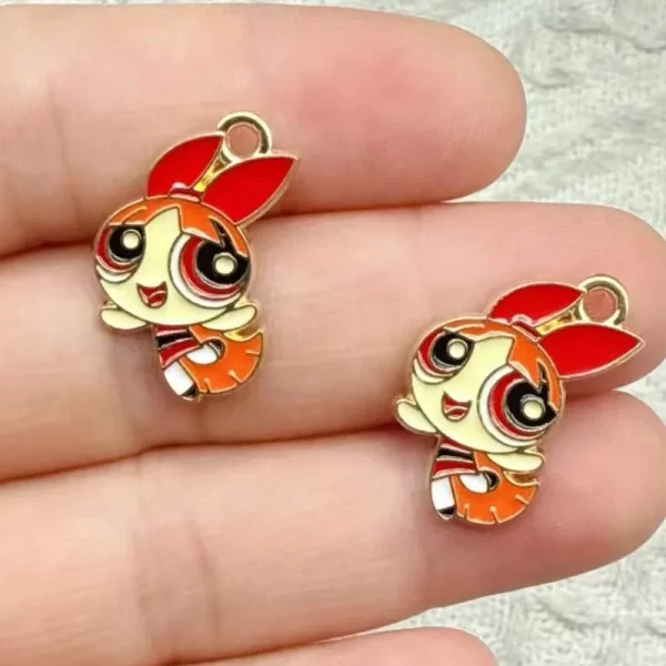 10pcs enamel cartoon charm for jewelry making diy accessories craft supplies necklace earring pendant zinc alloy gold plated