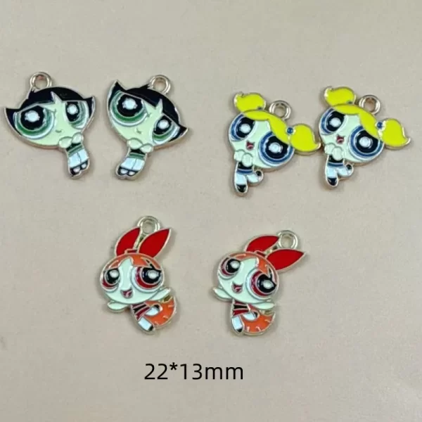 10pcs enamel cartoon charm for jewelry making diy accessories craft supplies necklace earring pendant zinc alloy gold plated