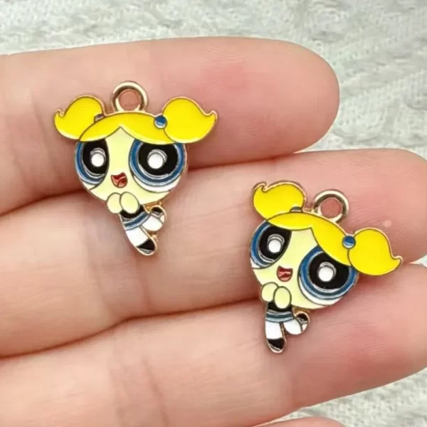10pcs enamel cartoon charm for jewelry making diy accessories craft supplies necklace earring pendant zinc alloy gold plated