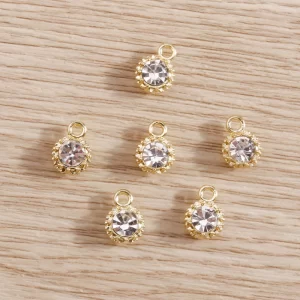 8pcs 4*7mm shining crystal mini charms pendants for making necklace earrings bracelets handmade jewelry craft decorations