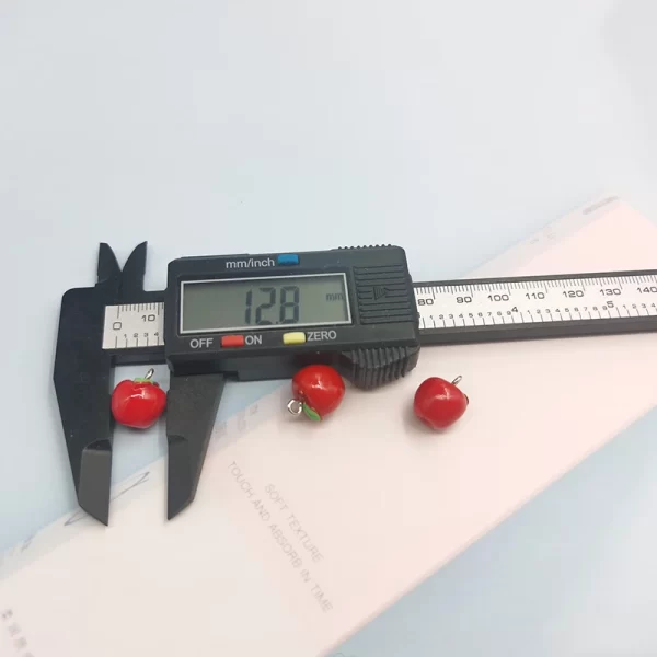 10pcs cute kawaii red apple resin charms for jewelry making 3d simulated fruit pendant for earring accessories c340