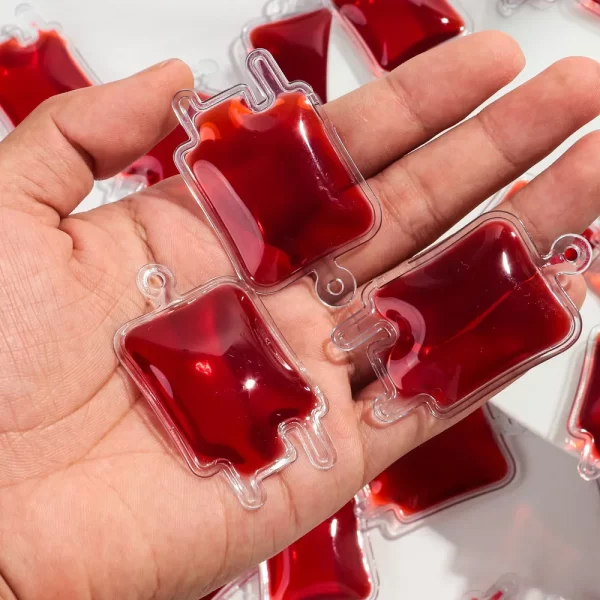 halloween gothic 3d blood bag acrylic charms pendant for diy jewelry making keychain earring accessories wholesale