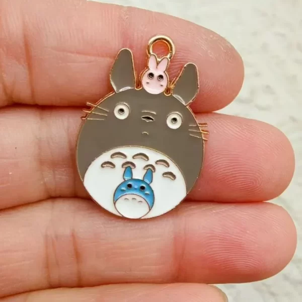 10pcs cartoon anime charms for jewelry making enamel necklace keychain phone pendant diy accessories alloy metal gold plated