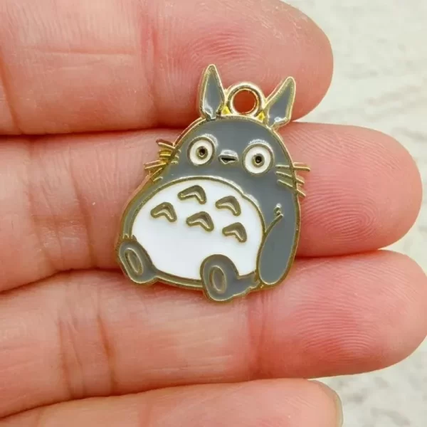 10pcs cartoon anime charms for jewelry making enamel necklace keychain phone pendant diy accessories alloy metal gold plated