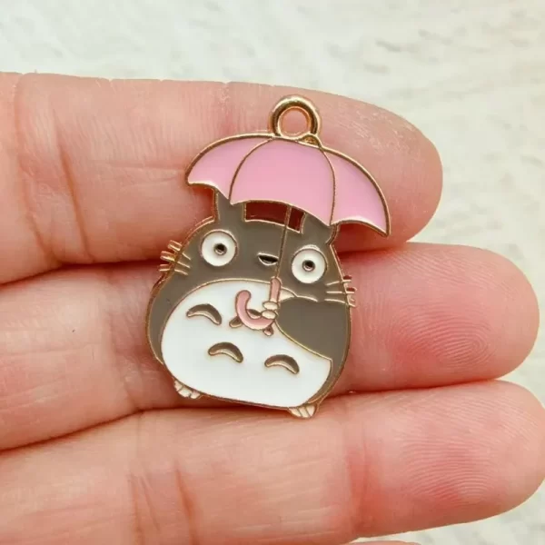 10pcs cartoon anime charms for jewelry making enamel necklace keychain phone pendant diy accessories alloy metal gold plated
