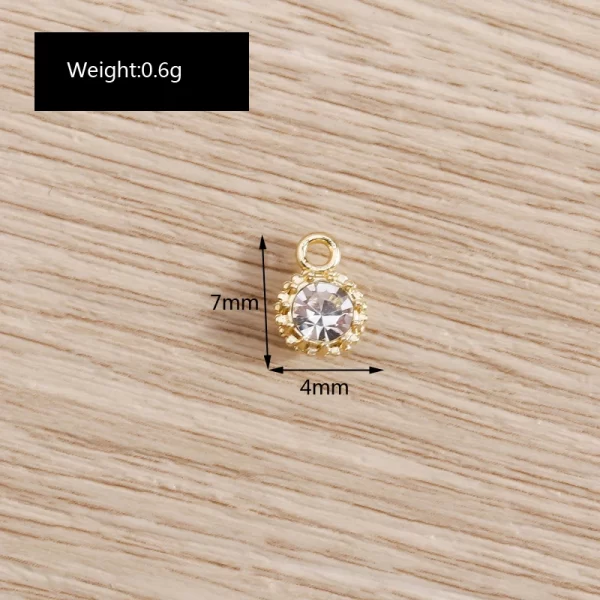 8pcs 4*7mm shining crystal mini charms pendants for making necklace earrings bracelets handmade jewelry craft decorations