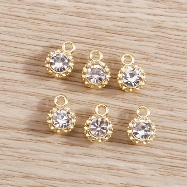 8pcs 4*7mm shining crystal mini charms pendants for making necklace earrings bracelets handmade jewelry craft decorations