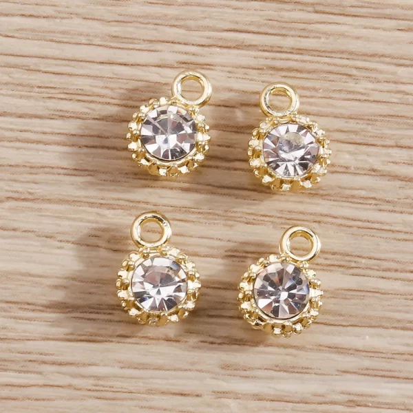 8pcs 4*7mm shining crystal mini charms pendants for making necklace earrings bracelets handmade jewelry craft decorations