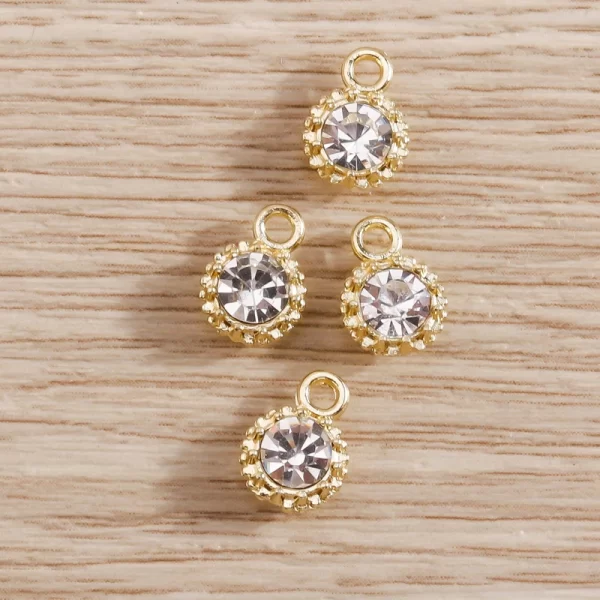 8pcs 4*7mm shining crystal mini charms pendants for making necklace earrings bracelets handmade jewelry craft decorations