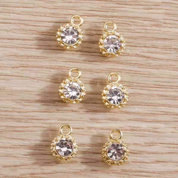 8pcs 4*7mm shining crystal mini charms pendants for making necklace earrings bracelets handmade jewelry craft decorations