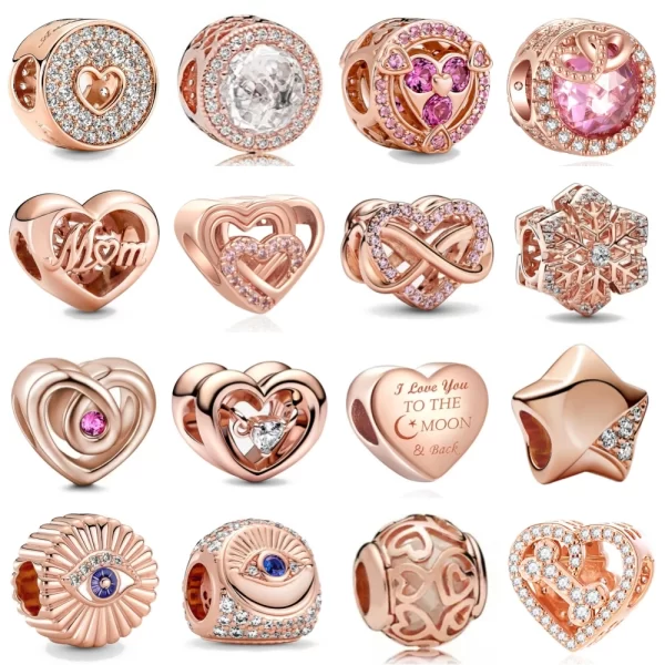 rose gold key lock rabbit murano turtle pendant dangle bead charms fit european silver plated 925 bracelet for women diy