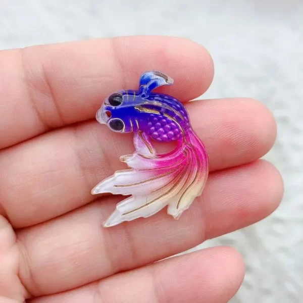 10pcs acrylic goldfish charms fish pendants mixed color for cute dangle earrings necklace jewelry making findings