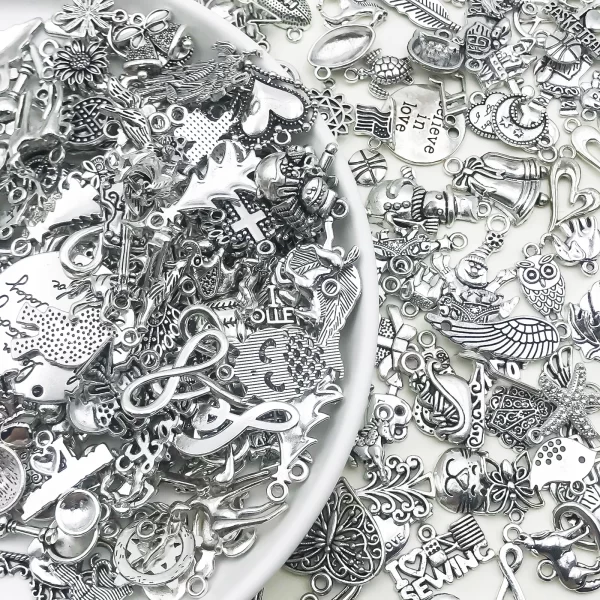 randomly mix 20/30/50pcs metal alloy charms pendants beads for diy handmade bracelets, neacklaces, earrings, diy jewelry making