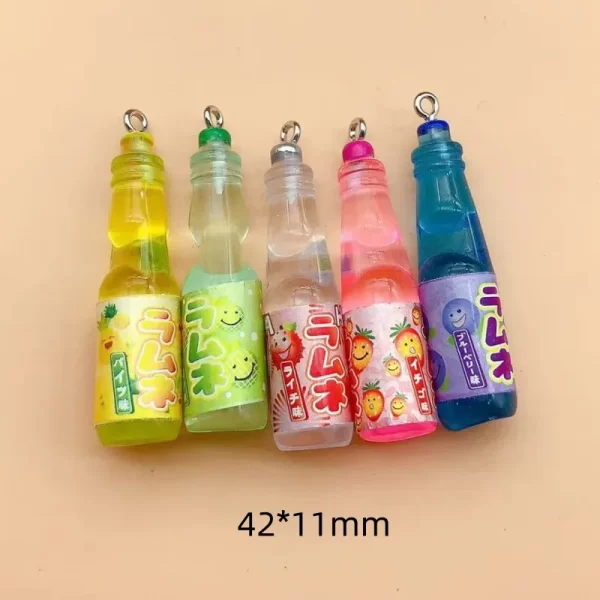 10pcs plastic pop cola soda drinks beverages charms juice alcohol lemonade bottle resin pendants for jewelry making mini crafts