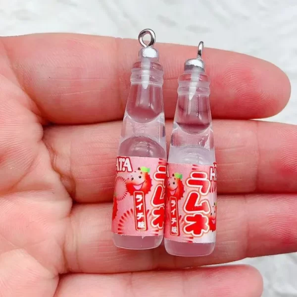 10pcs plastic pop cola soda drinks beverages charms juice alcohol lemonade bottle resin pendants for jewelry making mini crafts