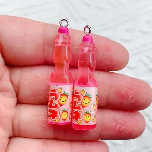10pcs plastic pop cola soda drinks beverages charms juice alcohol lemonade bottle resin pendants for jewelry making mini crafts