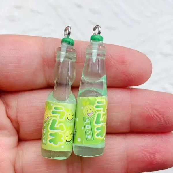 10pcs plastic pop cola soda drinks beverages charms juice alcohol lemonade bottle resin pendants for jewelry making mini crafts