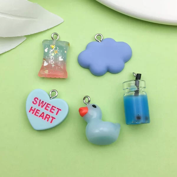 10pcs colorful resin charms simulation animal fruit food series pendants for diy bracelet necklace jewelry making accessories