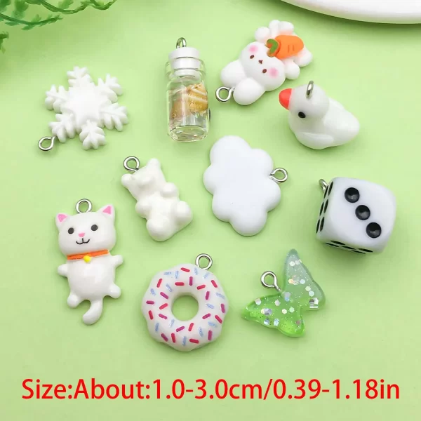 10pcs colorful resin charms simulation animal fruit food series pendants for diy bracelet necklace jewelry making accessories