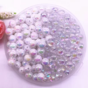 4 14mm colour ab charms round acrylic beads loose spacer beads for jewelry makeing diy handmade bracelet accessories
