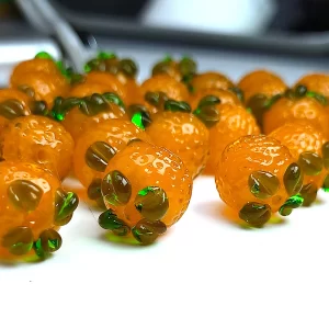 1.3cm orange sand sugar orange czech glass beads for diy bracelet keychain necklace gifts accessories