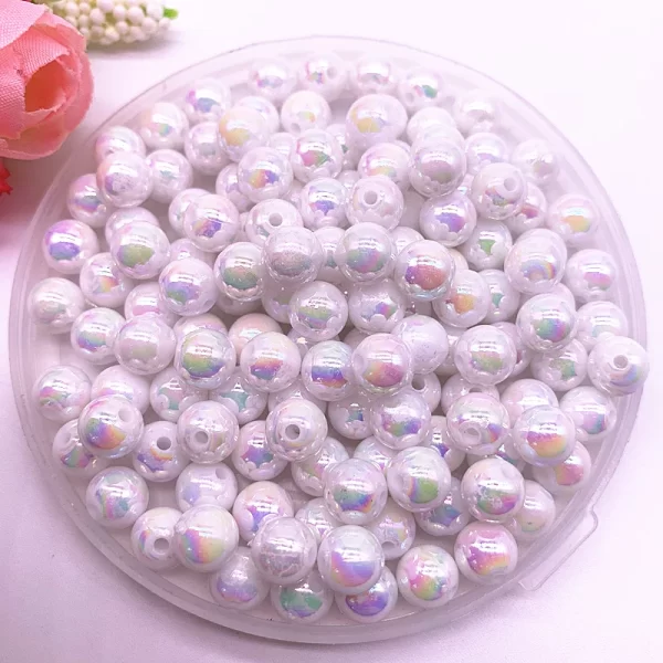 4 14mm colour ab charms round acrylic beads loose spacer beads for jewelry makeing diy handmade bracelet accessories