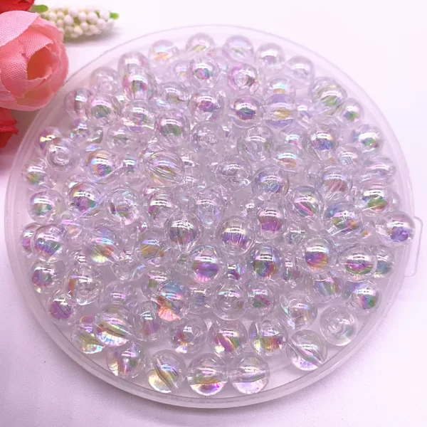 4 14mm colour ab charms round acrylic beads loose spacer beads for jewelry makeing diy handmade bracelet accessories