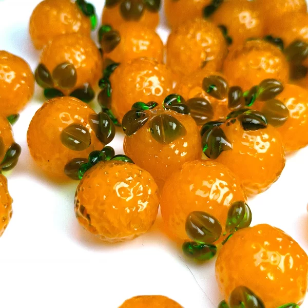 1.3cm orange sand sugar orange czech glass beads for diy bracelet keychain necklace gifts accessories