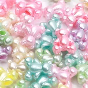 50pcs 12x14mm shiny cute bear beads acrylic loose spacer beads for diy jewelry making bracelet necklace earrings handicrafts