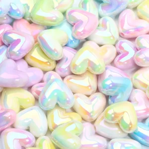 10pcs 15x17mm macarons abs heart spacer beads shiny love heart acrylic beads for diy jewelry making bracelet necklace earrings